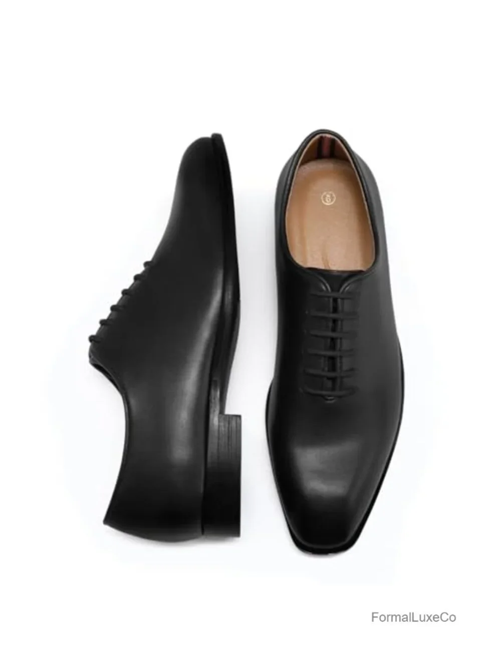 Men's Plain Toe Lace Up Oxfords Dress Shoes Faux Leather Slip-Resistant Work